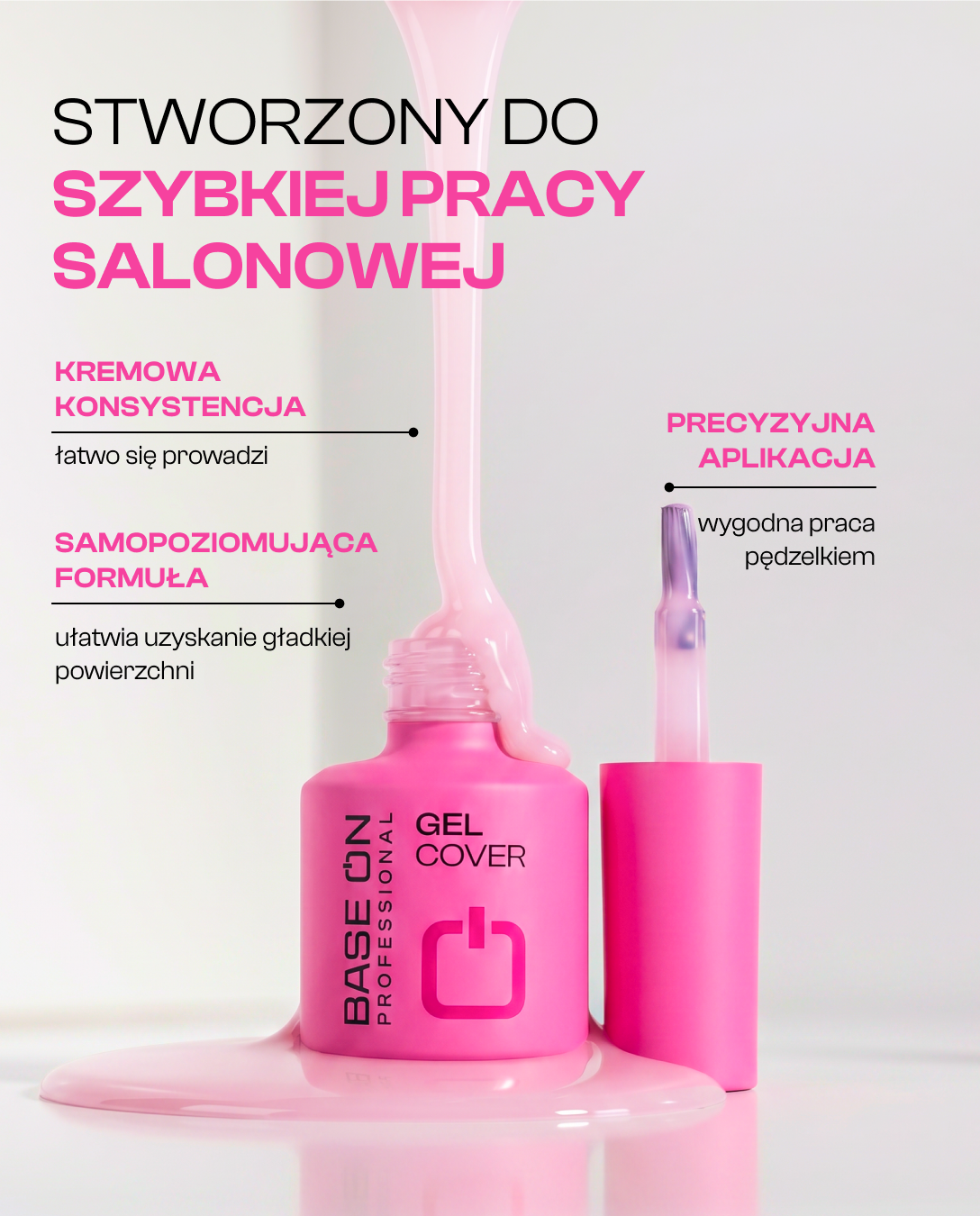 Zestaw 3 produktów GEL COVER – żel + baza i top