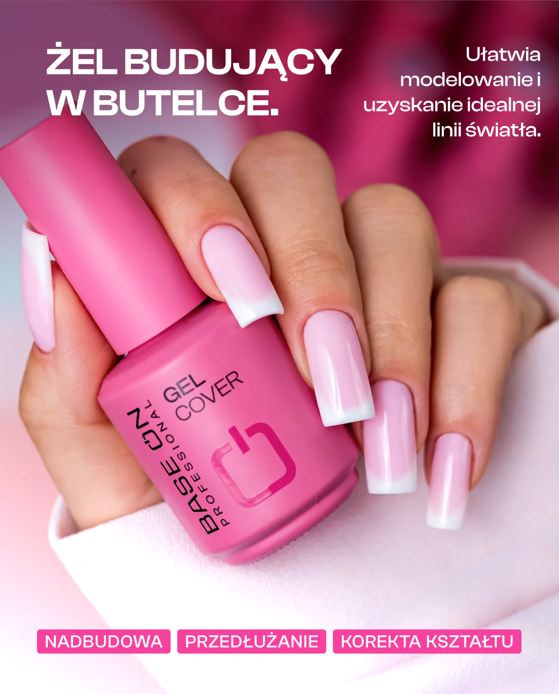 Zestaw 3 produktów GEL COVER – żel + baza i top