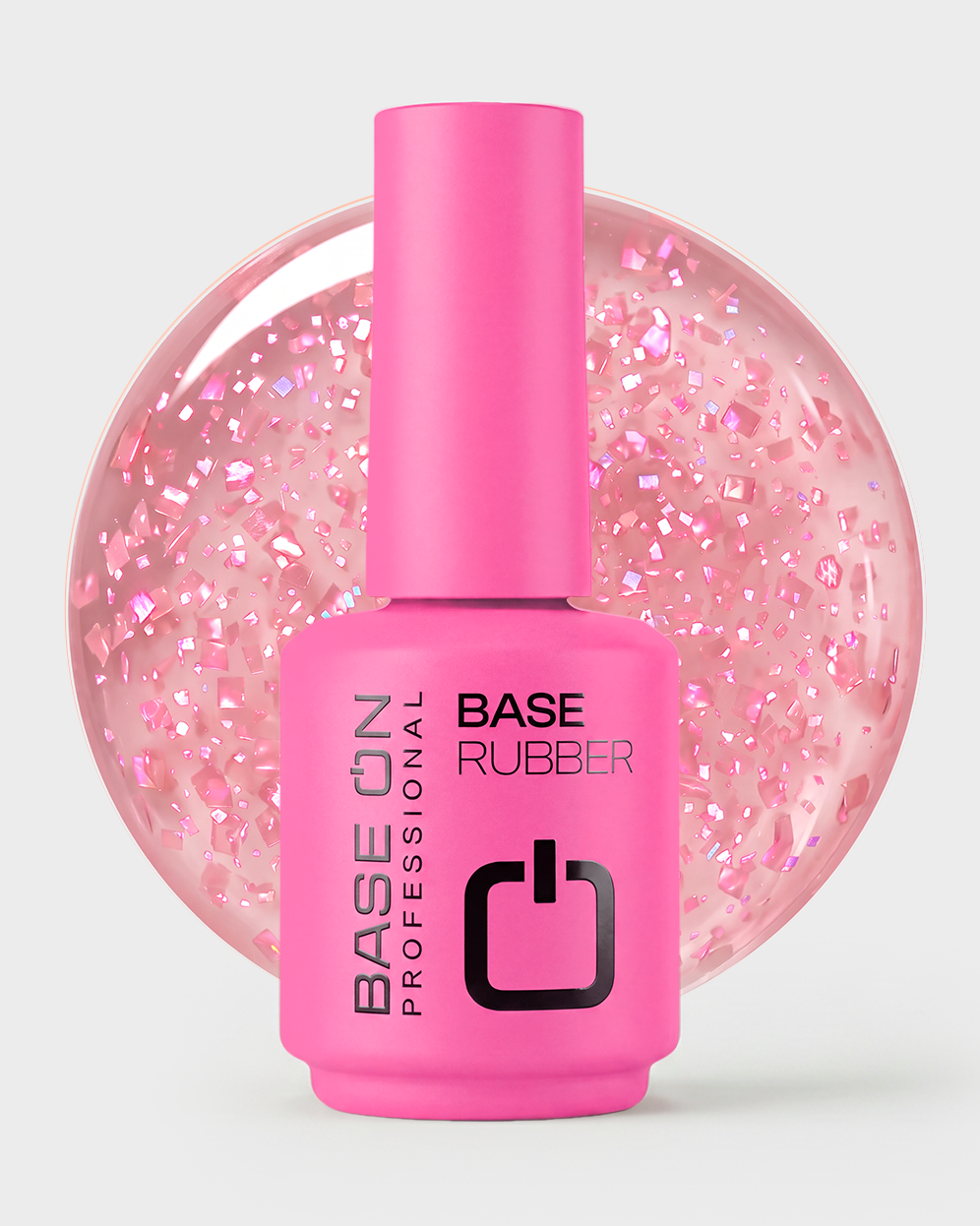 RUBBER BASE RRB15 Shimmer Rose – elastyczna baza hybrydowa w kolorze