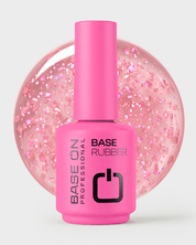 RUBBER BASE RRB15 Shimmer Rose – elastyczna baza hybrydowa w kolorze