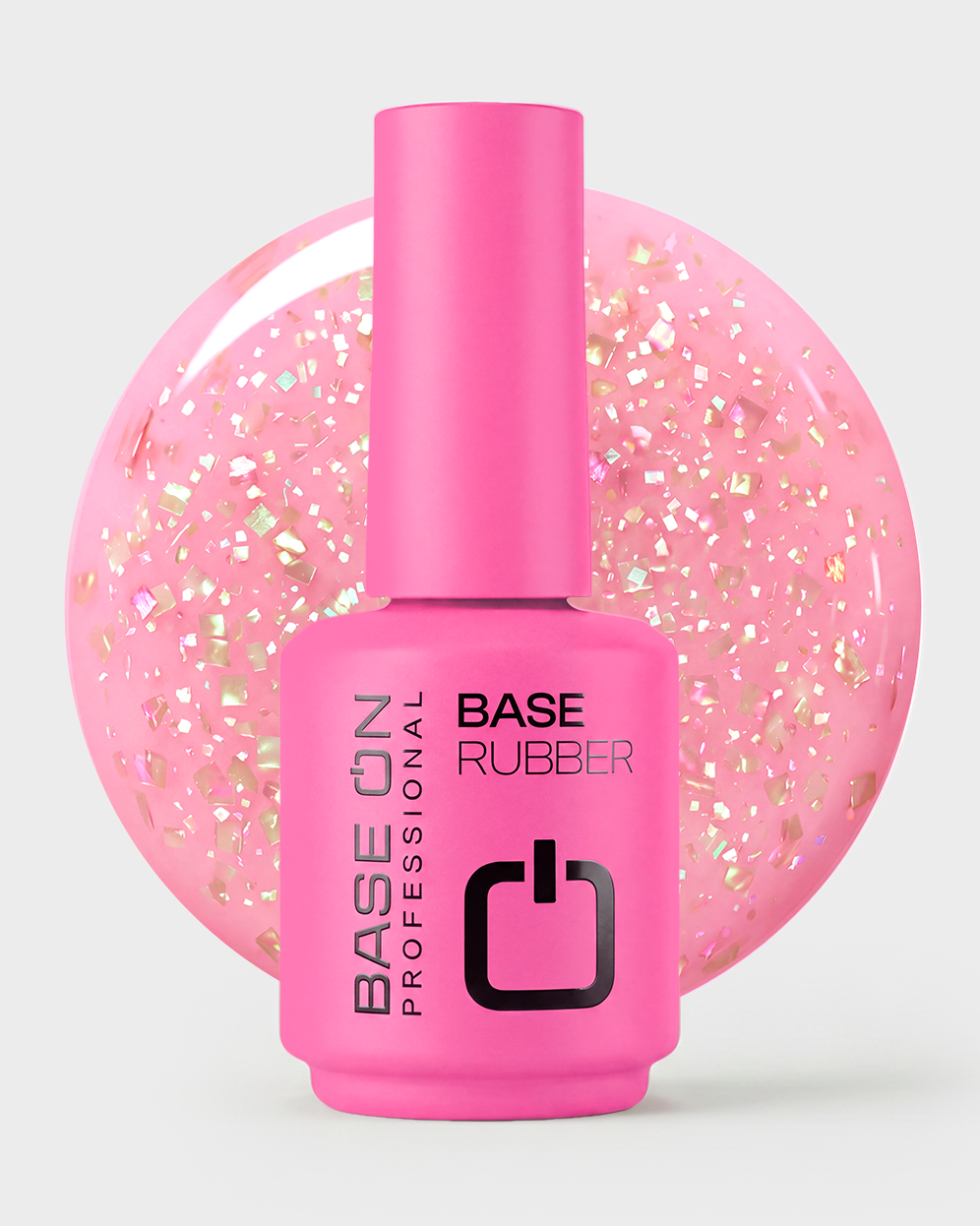 RUBBER BASE RB16 Shimmer Champagne – elastyczna baza hybrydowa w kolorze