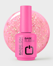 RUBBER BASE RB16 Shimmer Champagne – elastyczna baza hybrydowa w kolorze