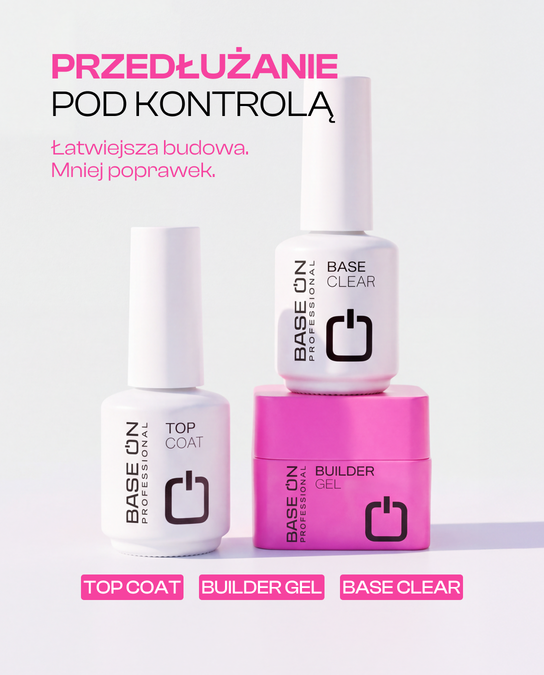 Zestaw 3 produktów BUILDER GEL – żel + baza i top